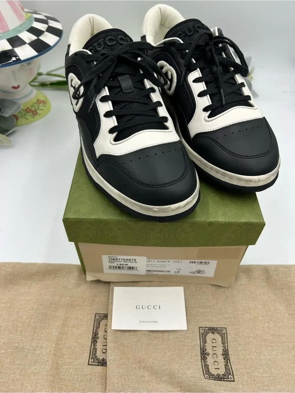 Men's Gucci Mac 80 low top leather sneakers size 10 made in Italy